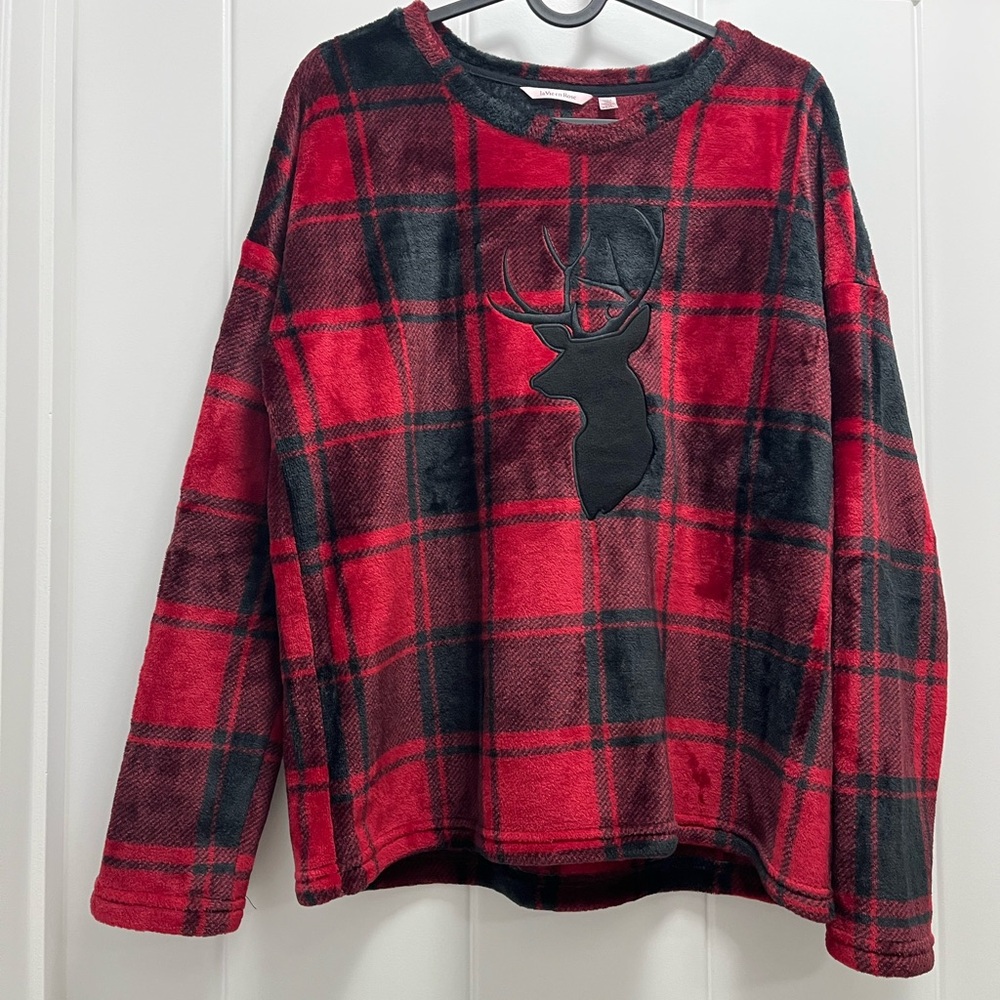 La Vie En Rose Red and Black Plaid Top